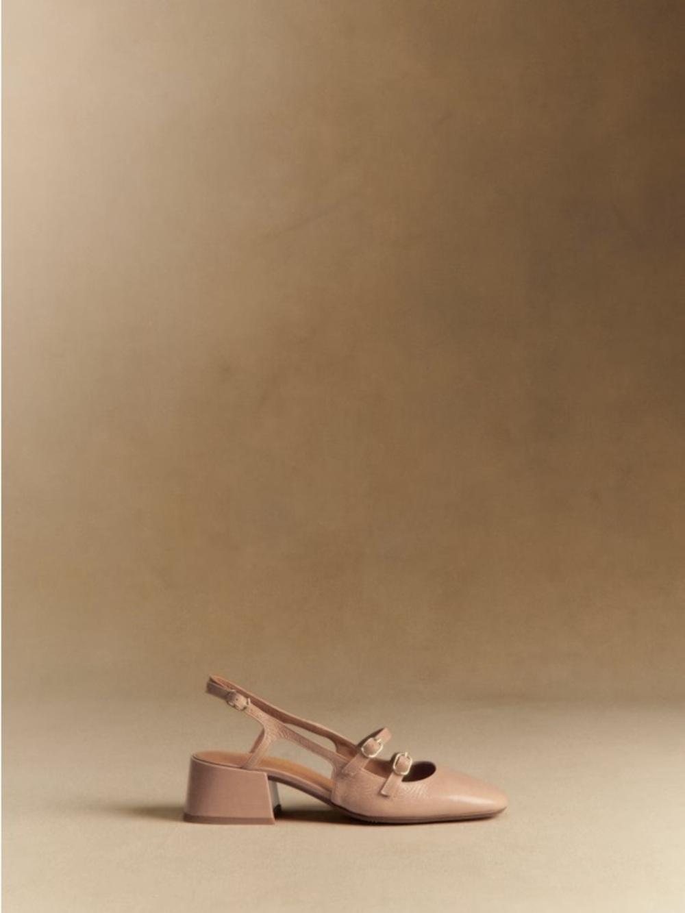 Sezane Paula Babies Women’s Pointed Toe Slingback Block Heel in Nude Pink - Picture 3 of 4